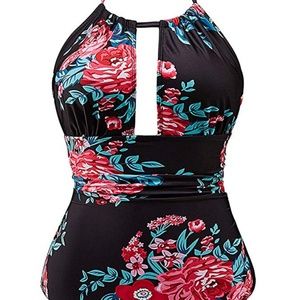 New floral swimsuit one piece padded flower